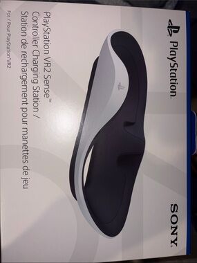Sony PlayStation VR2 Controller Charging Station in Black and White